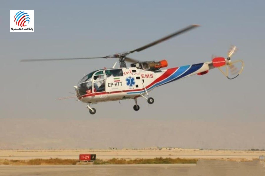 پرواز امید برای آرشام؛ کودک ۷ ماهه لامردی با اورژانس هوایی راهی شیراز شد